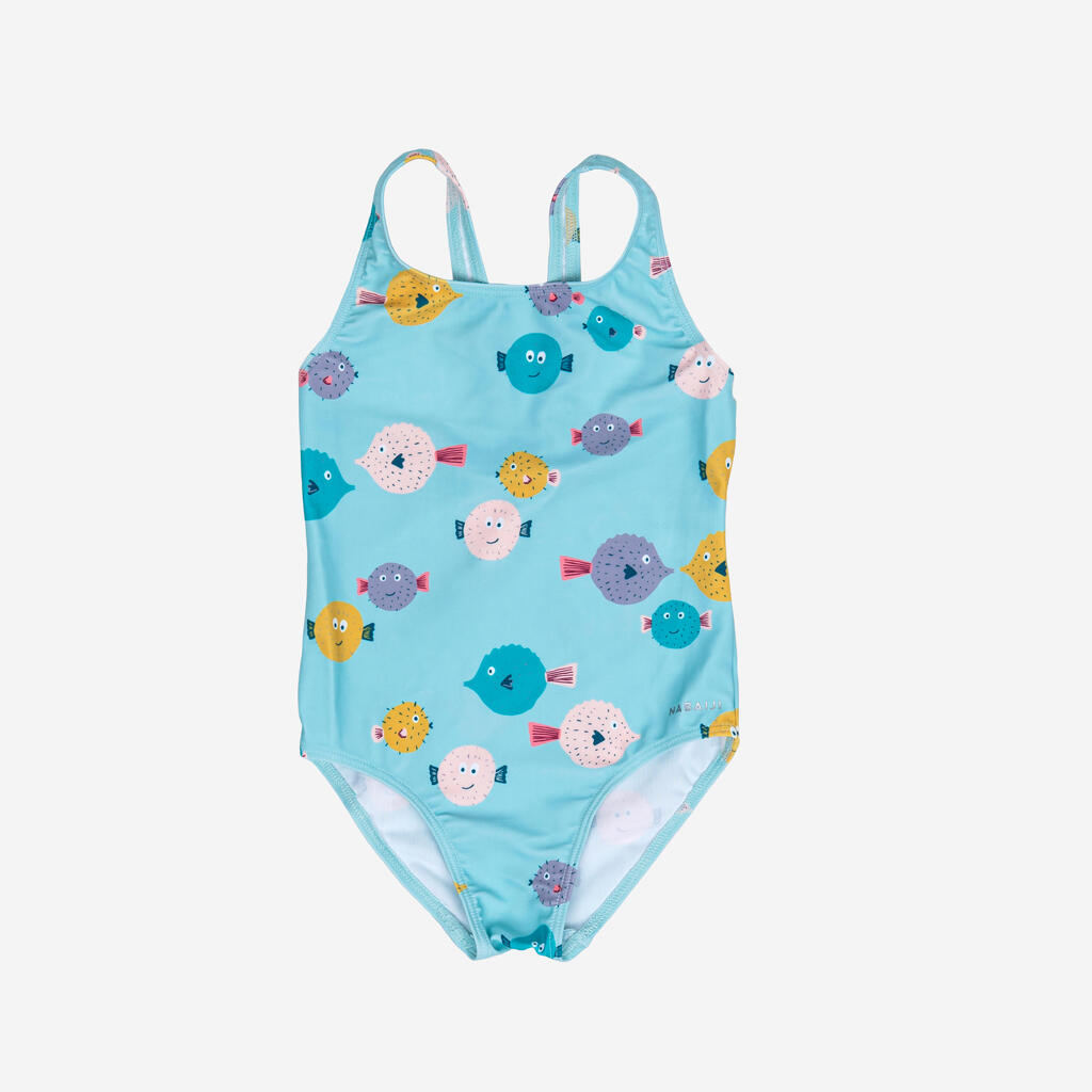 Baby / Girls' 1-piece swimsuit - fish print blue
