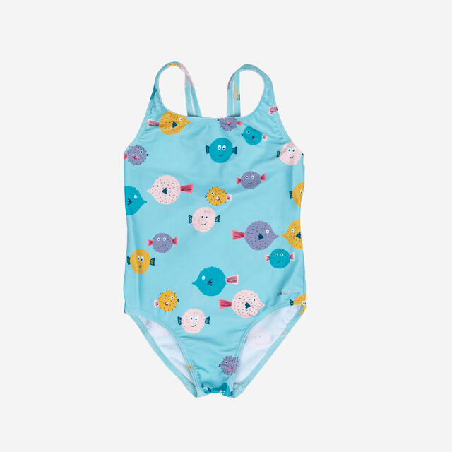 Badeanzug Baby- Print Fische blau