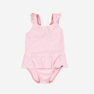 Baby/Girls' 1-Piece Skirt Swimsuit Soft & Stretchable Pink White Stripe