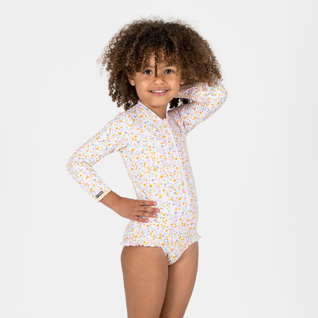 Baby / Girls' long sleeve UV-protection 1-piece swimsuit - Izia mimi pink
