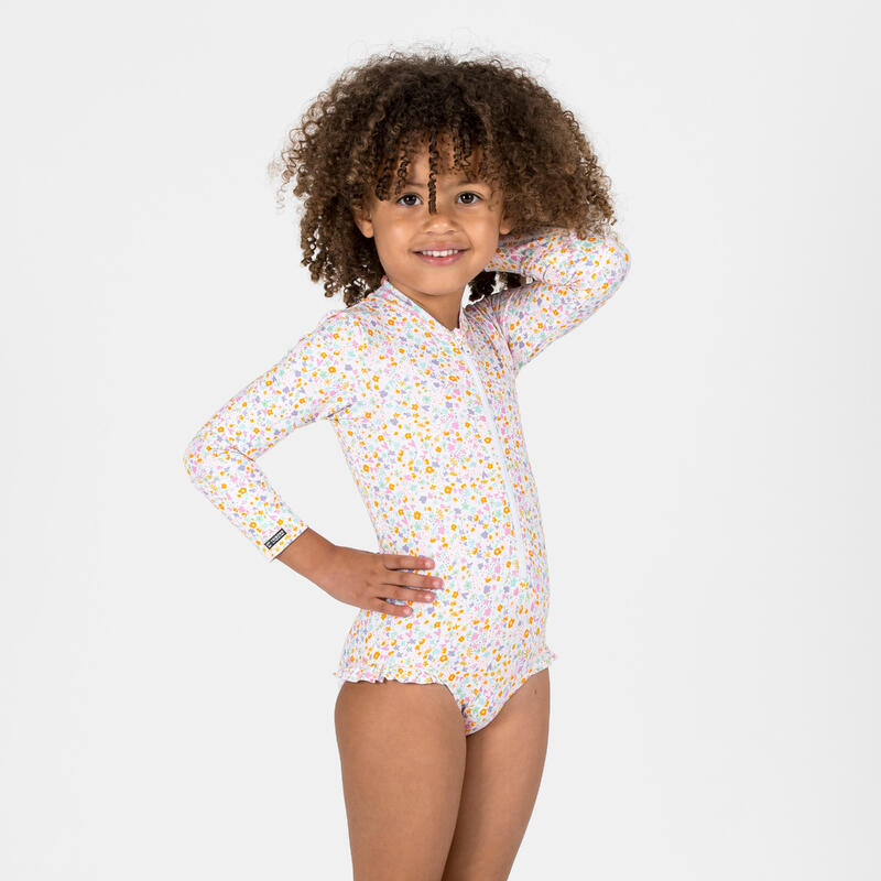 Maillot de bain 1 pièce anti UV manches longues Bébé / Fille - Izia mimi rose