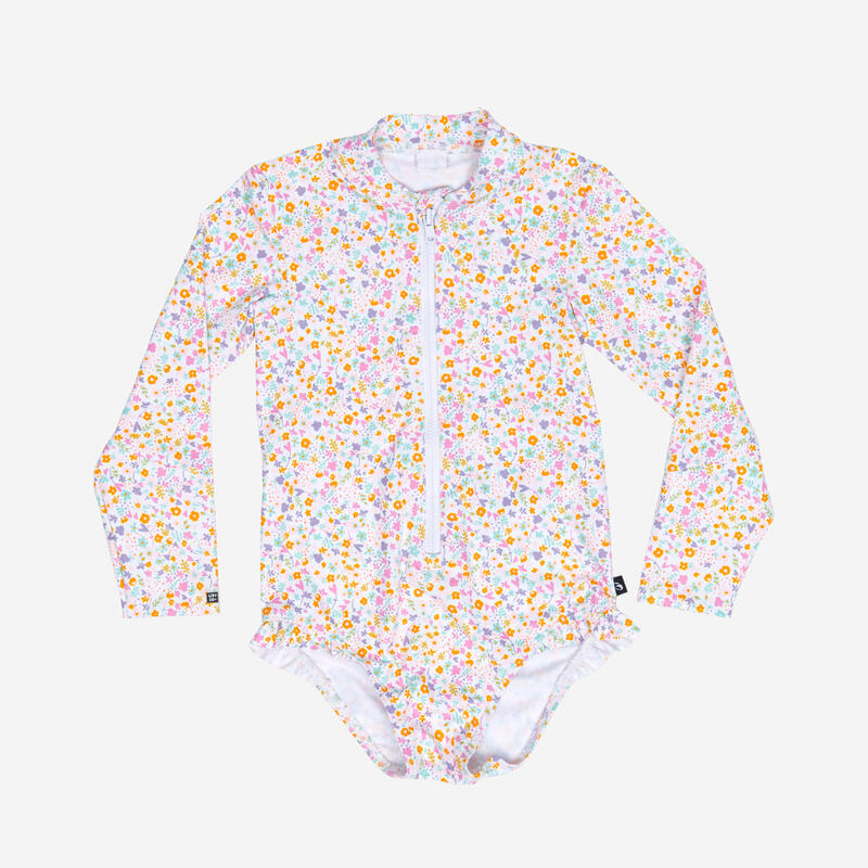 Maillot de bain 1 pièce anti UV manches longues Bébé / Fille - Izia mimi rose