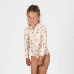 Maillot de bain 1 pièce anti UV manches longues Bébé / Fille - Izia shell blanc