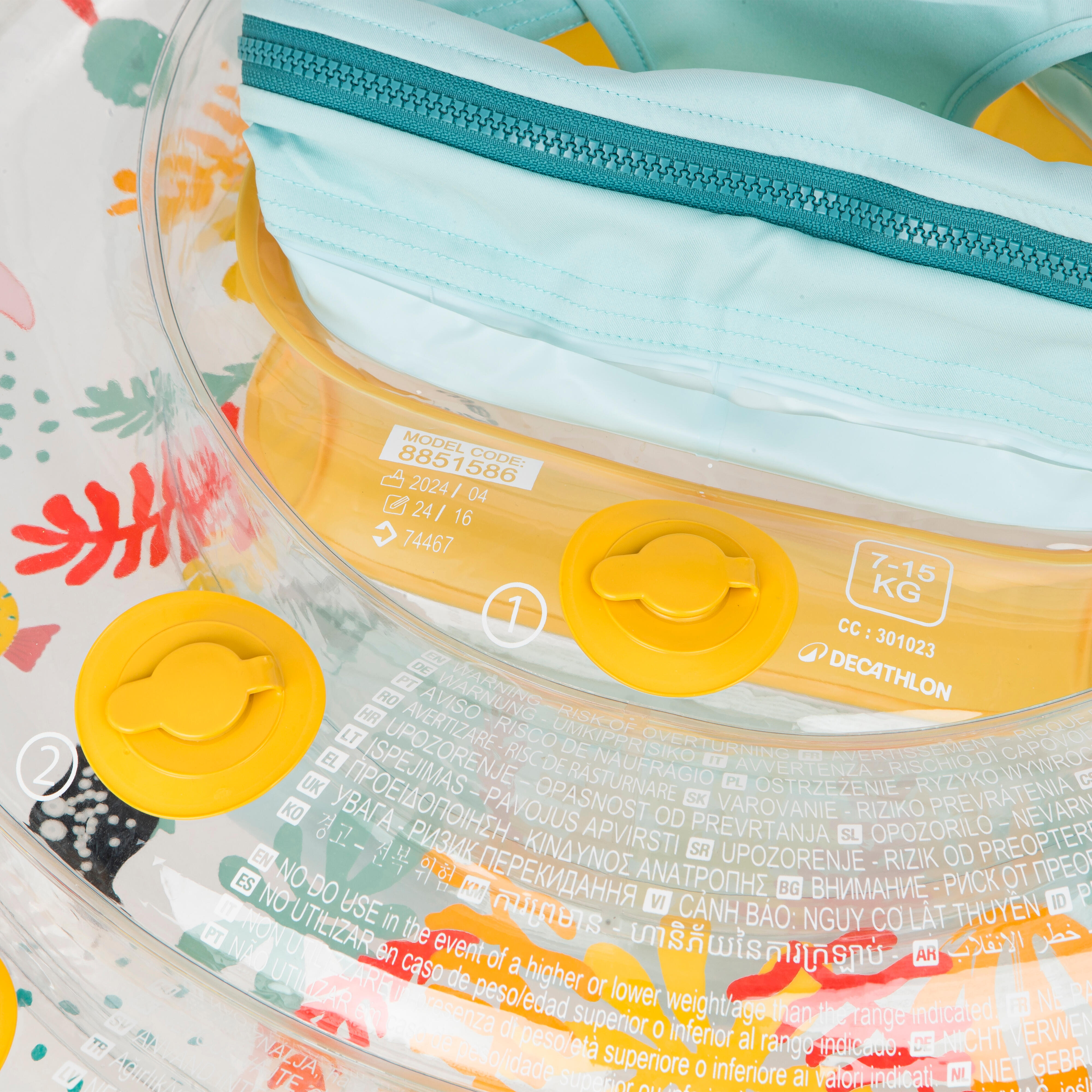 Bouée de piscine gonflable avec siège et poignées pour bébé 7-15kg - jaune - NABAIJI