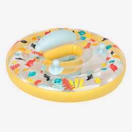 Bouée siège de piscine avec poignées Bébé 7-15kg - allfish jaune