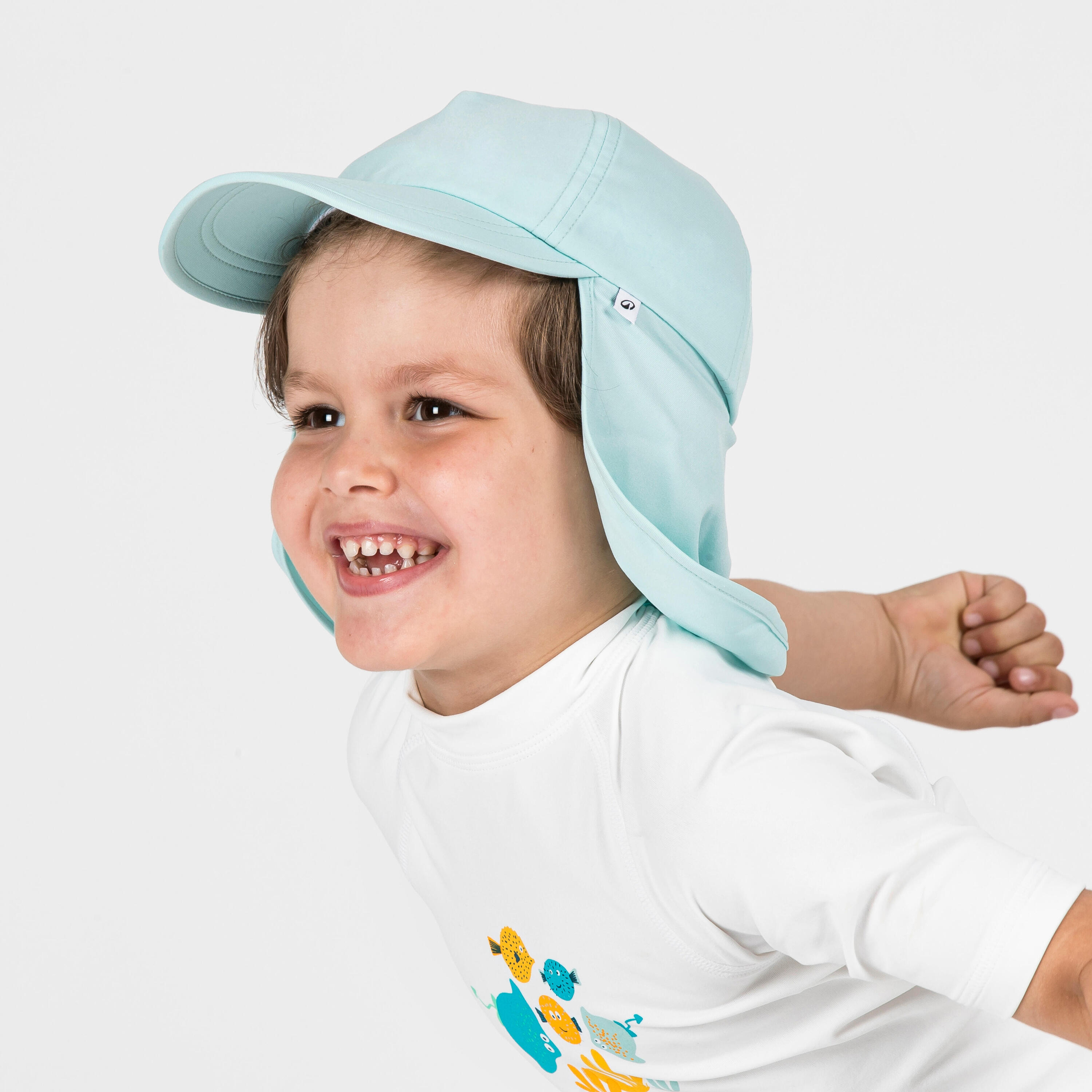 Gorra Bebé Protección Solar Menta 3/4