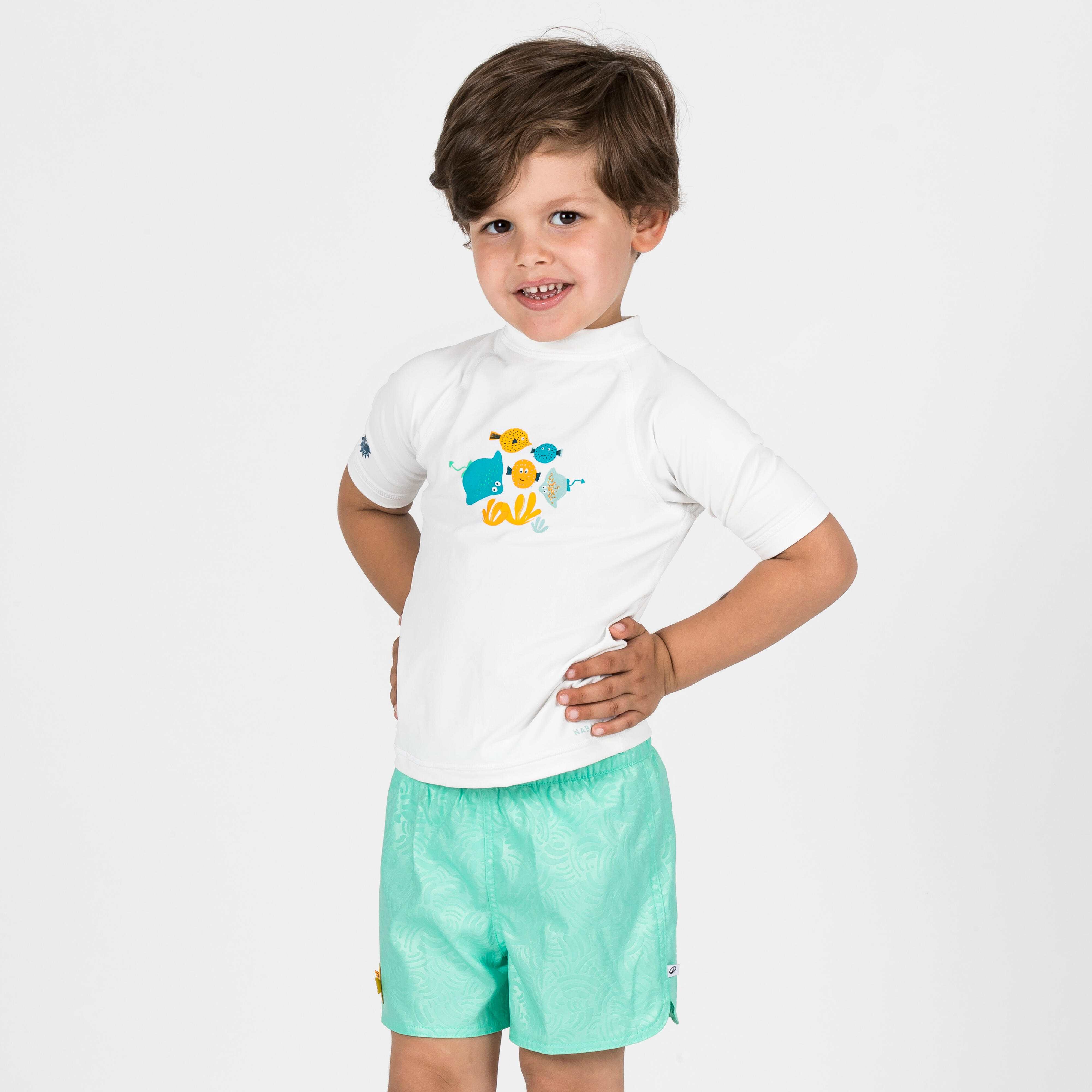 Baby/Kids' Swim Shorts Wave Quick-Dry & Comfortable Green