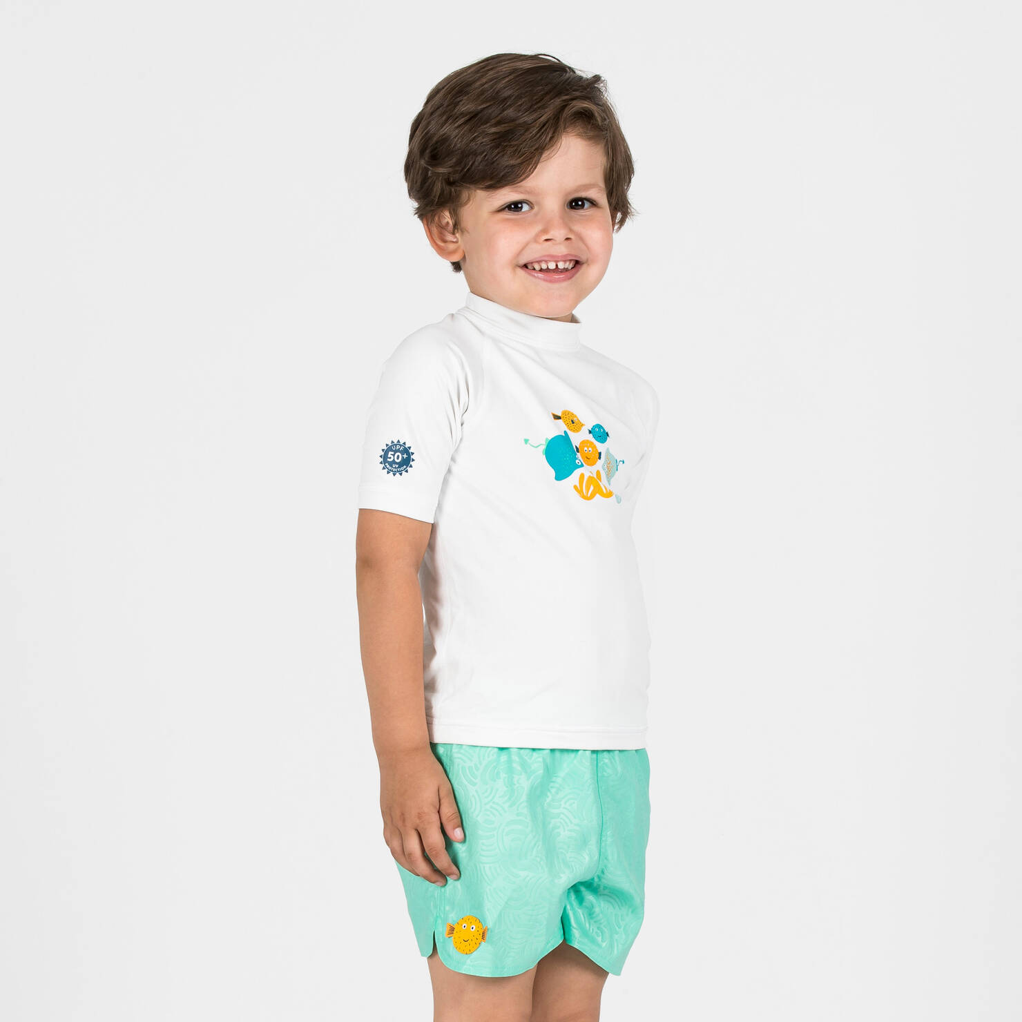 Baby/Kids' Swim Shorts Wave Quick-Dry & Comfortable Green