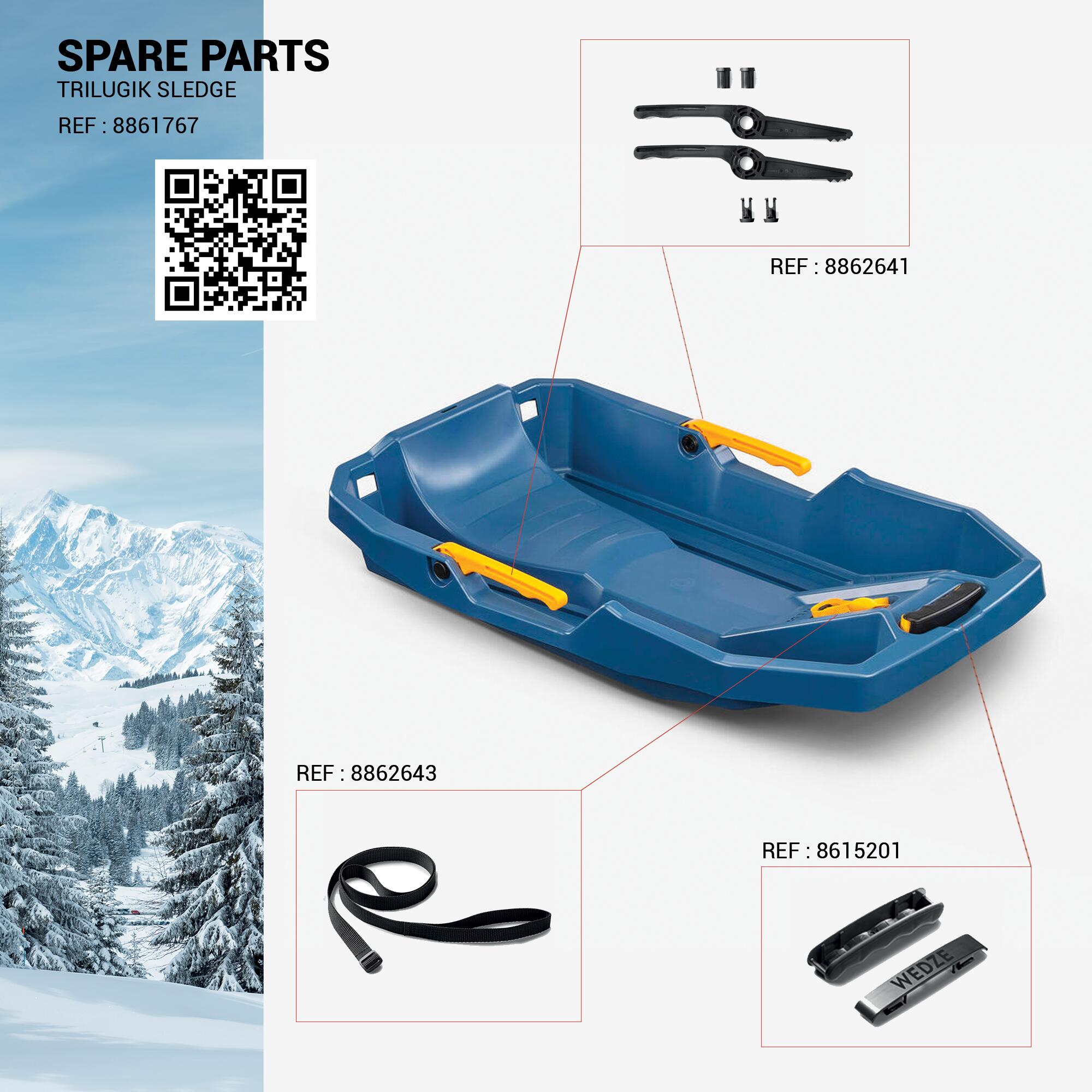 Traîneau à neige avec freins enfant – 500 Trilugik 3-10 ans - WEDZE