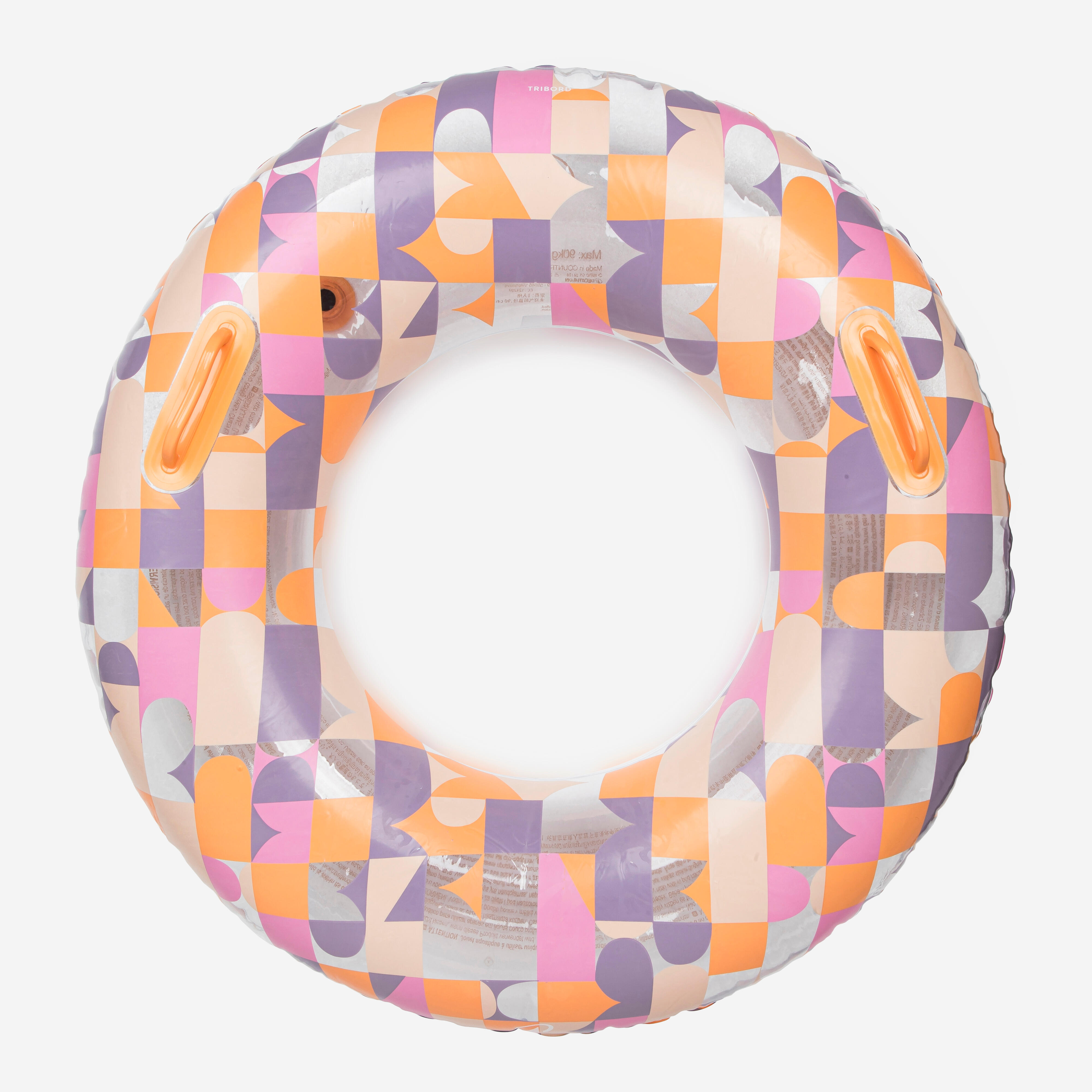 Colac gonflabil cu mânere piscină Mărime mare 92 cm Allpop transparent