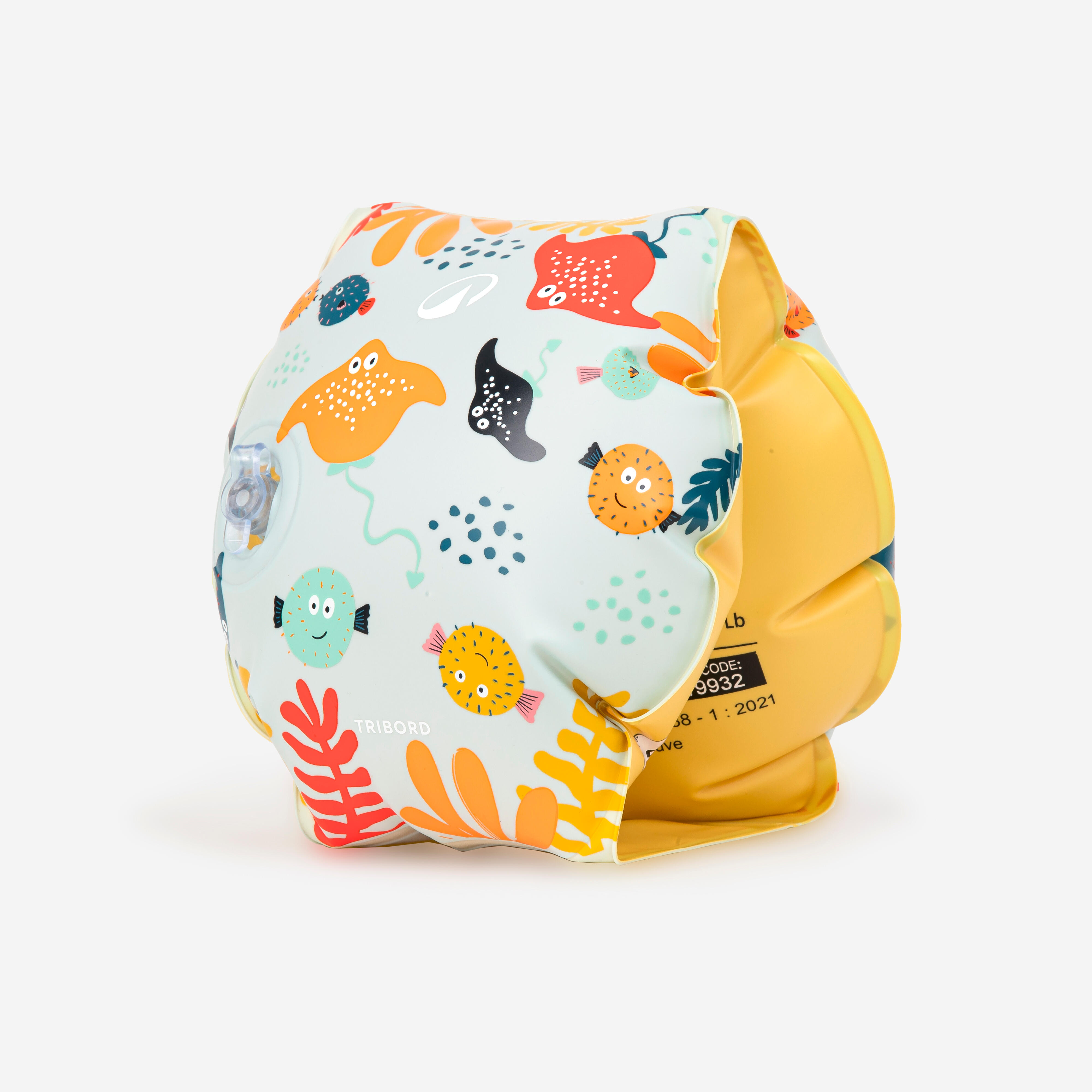 Kids' Swimming Armbands 11-30 kg Secure & Buoyant Allfish Light Blue