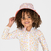 Chapeau anti UV réversible Bébé - corail et imprimés fleurs