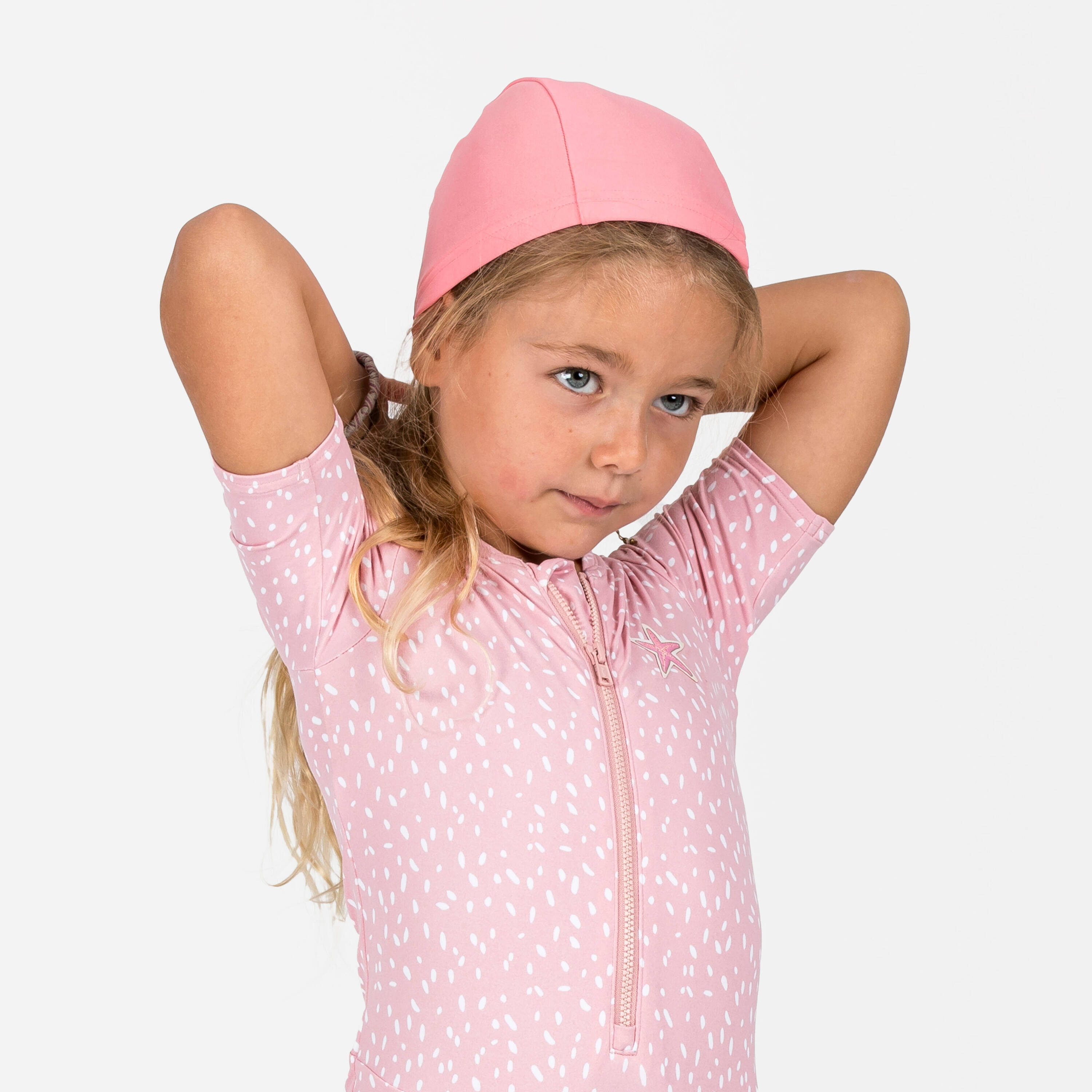 Baby Fabric Swim Cap Secure Fit & Soft Shell Pink -  2