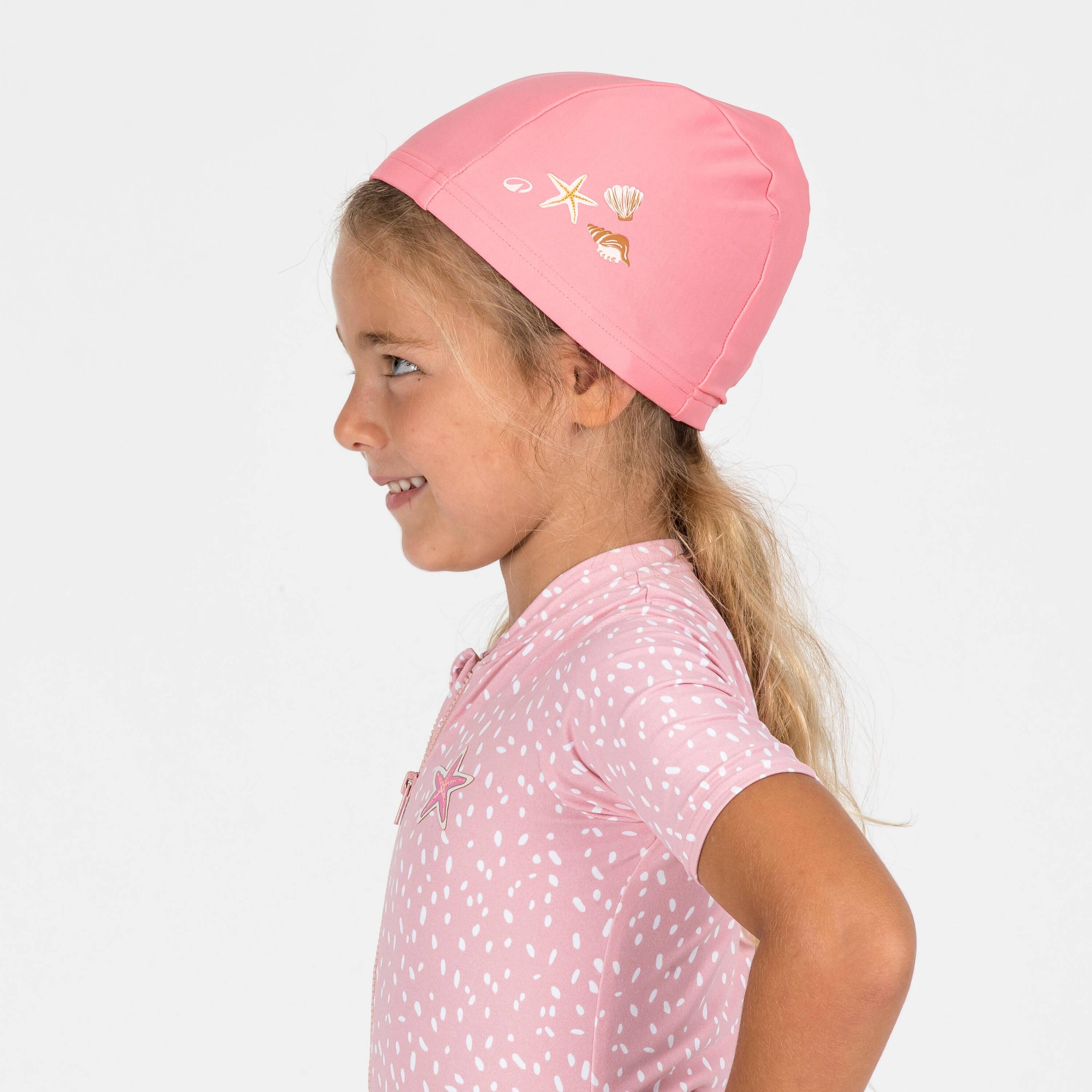Baby Fabric Swim Cap Secure Fit & Soft Shell Pink -  4