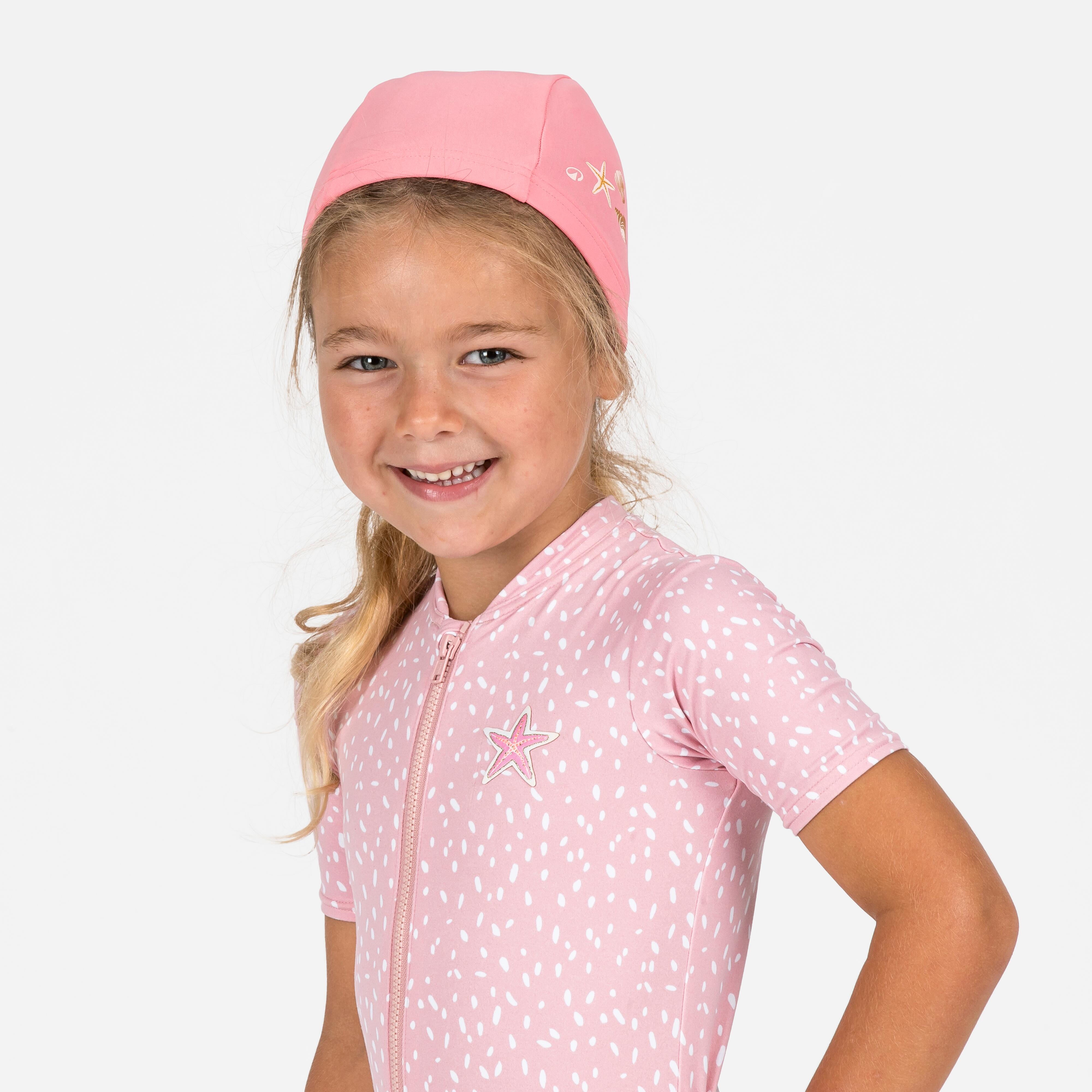 Casque de bain tissu bébé - Shell rose - NABAIJI