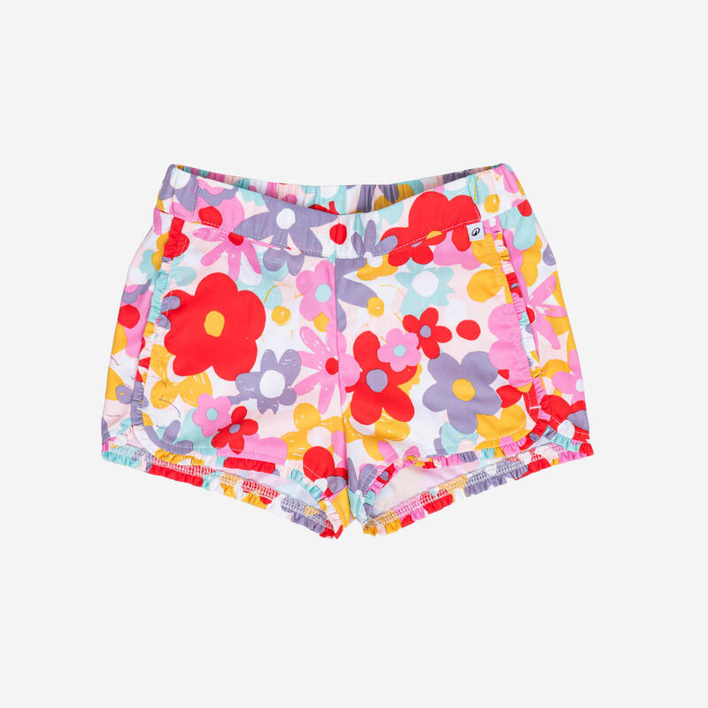 Short de bain Bébé / Enfant - rouge imprimés fleurs