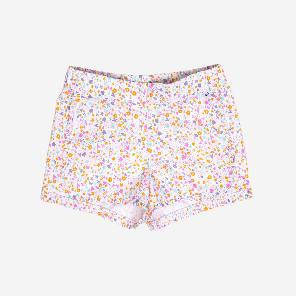 Baby / Kids' swim shorts - flower print white pink