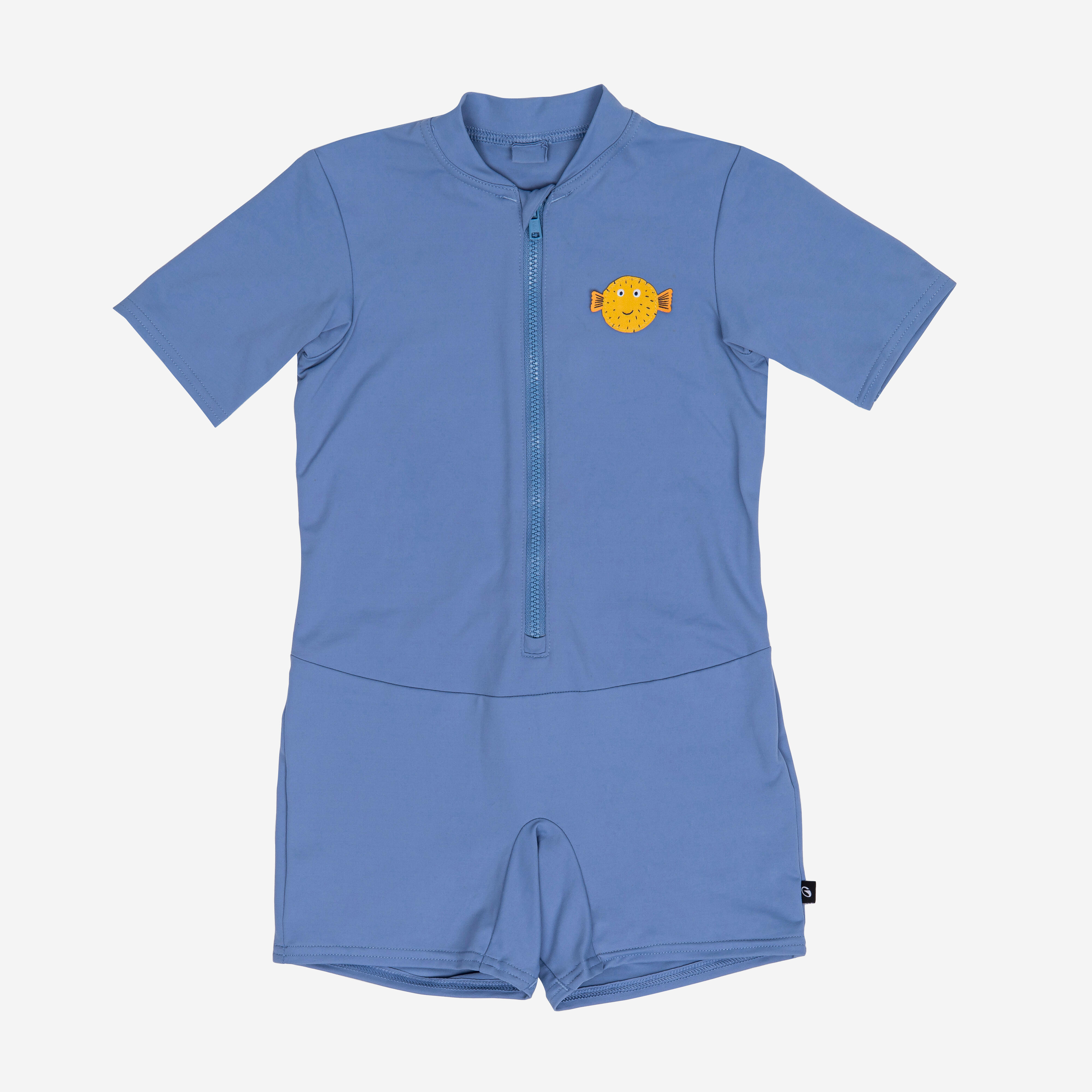 Baby swimming short sleeve and short leg suit - Blue