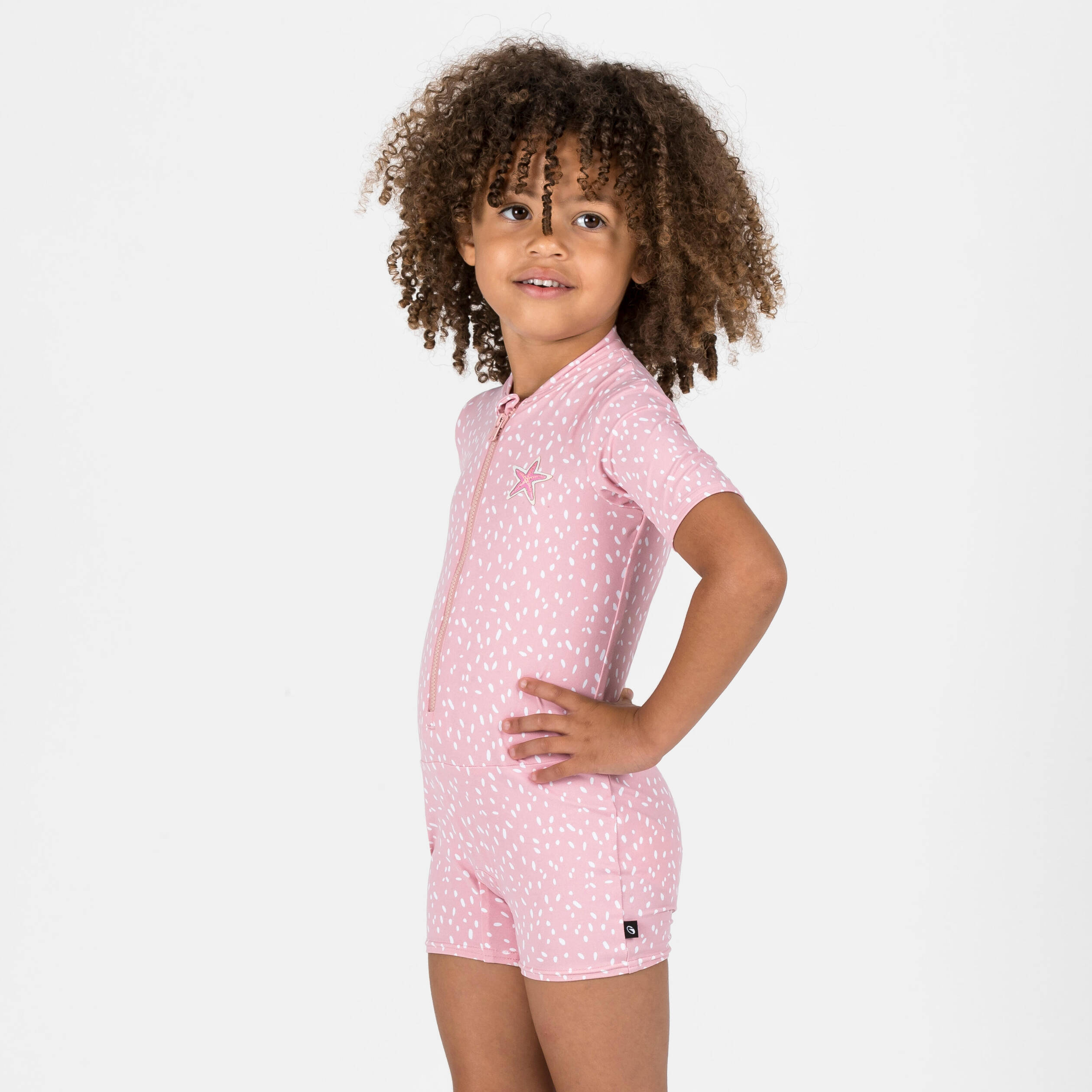 Baby swimming short sleeve and short leg suit - Pink
