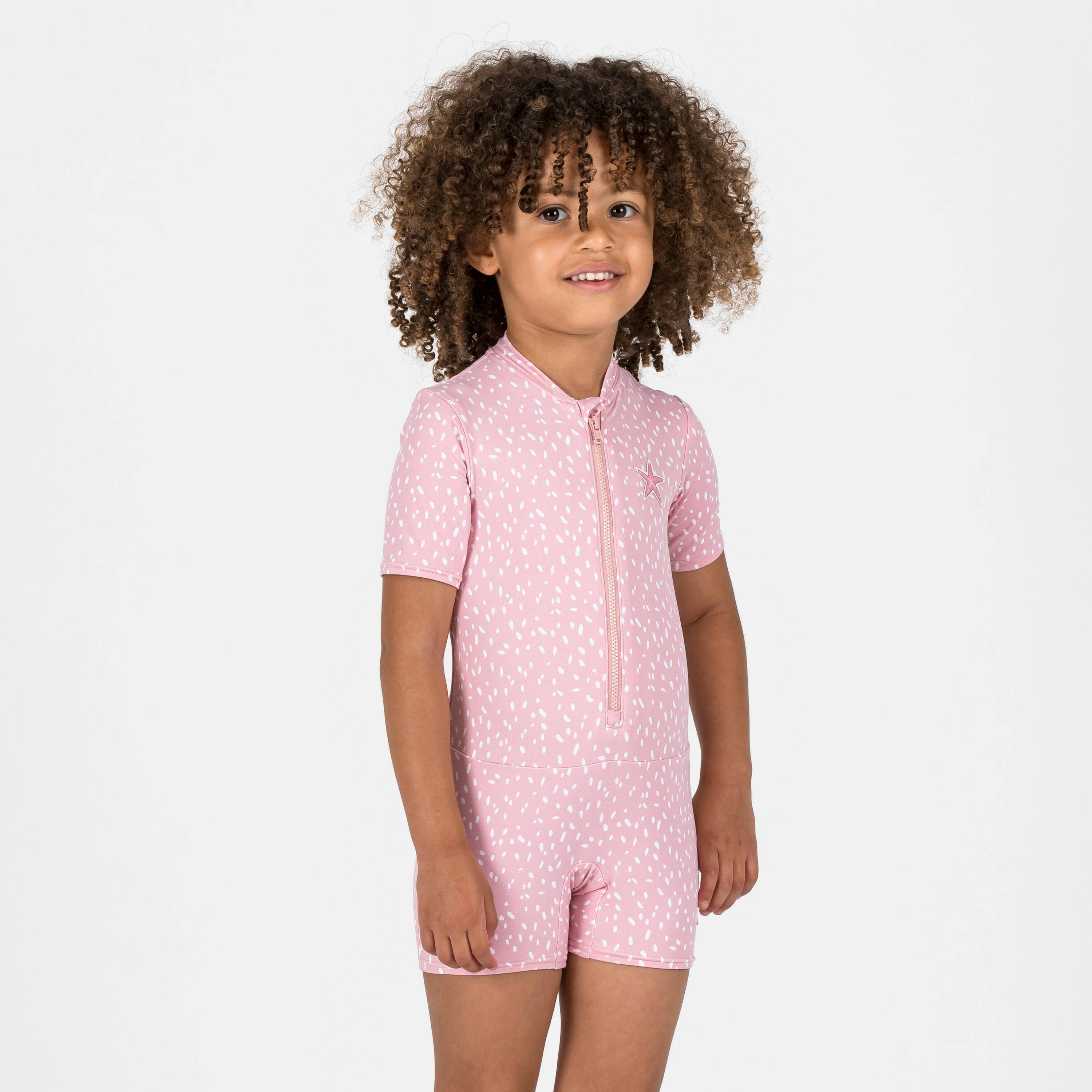 Baby swimming short sleeve and short leg suit - Pink -  3