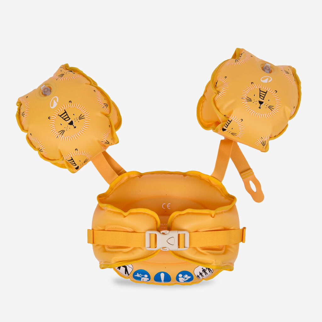 Brassards ceinture évolutifs de piscine Enfant - Tiswim lion jaune