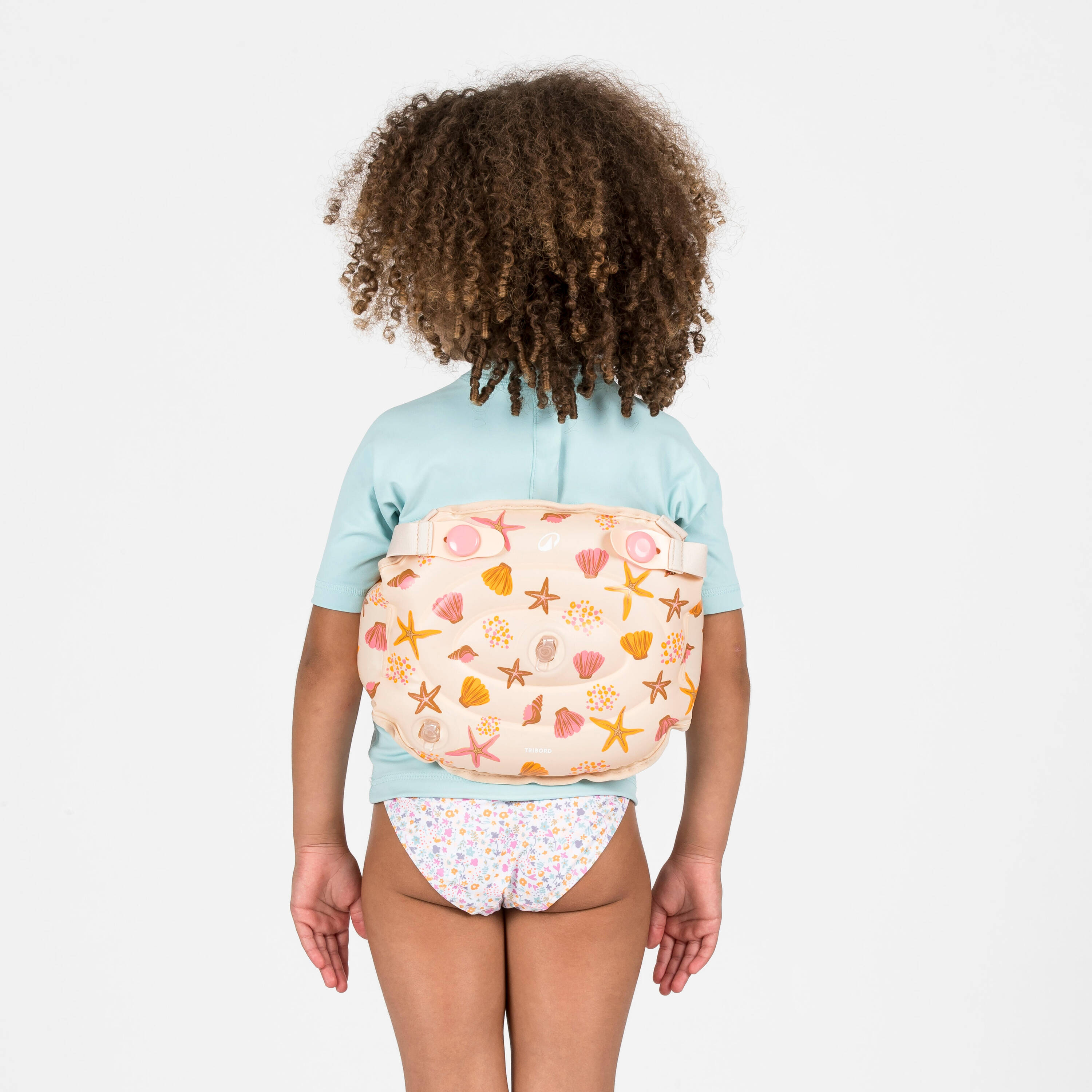 Kids’ progressive swimming pool armbands-waistband 15-30 kg - Tiswim shell beige -  5
