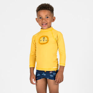 Camiseta Bebé Amarillo León Manga Larga Anti-UV