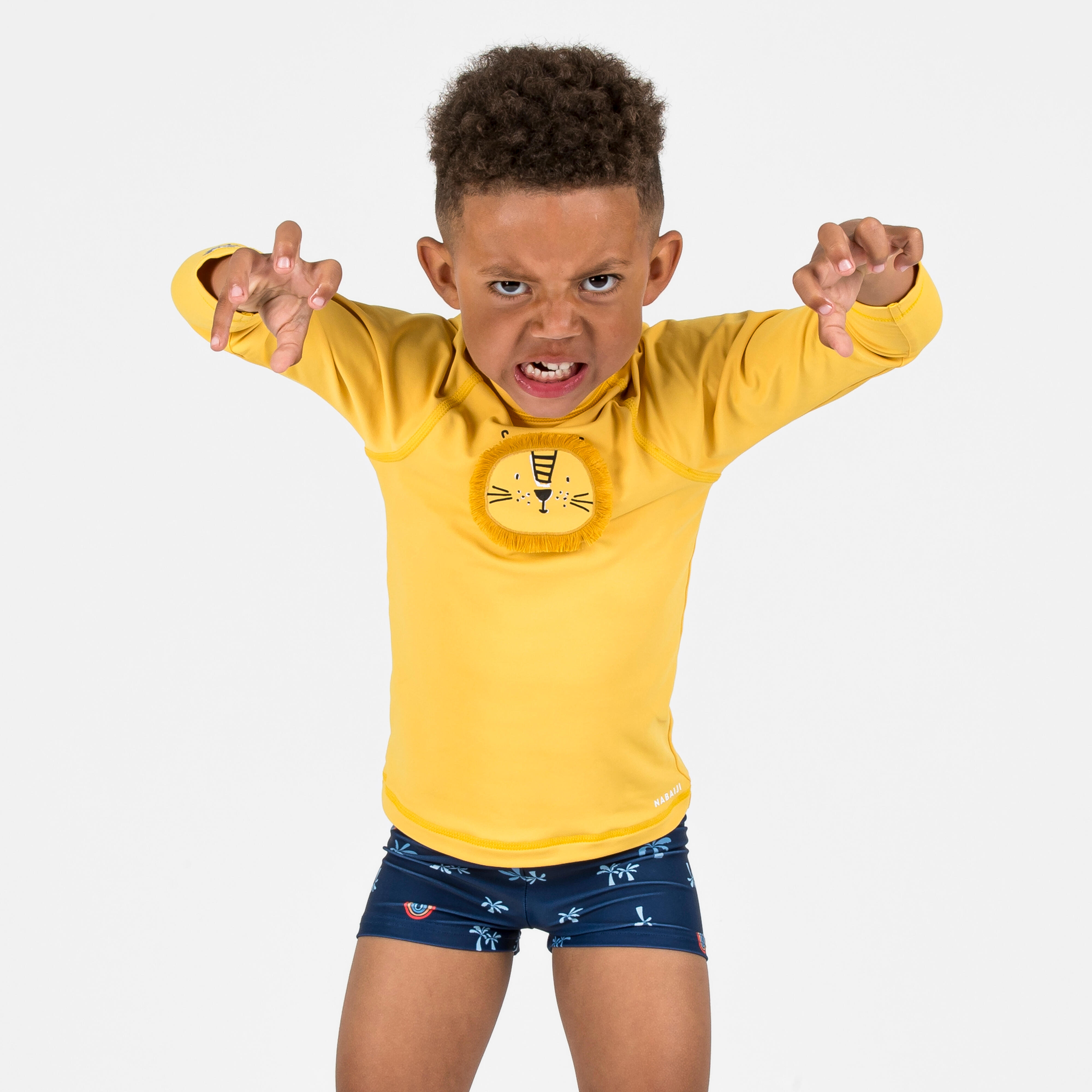 Baby Long Sleeve UV Swim T-Shirt Sun-Protective & Quick-Dry Lion Yellow