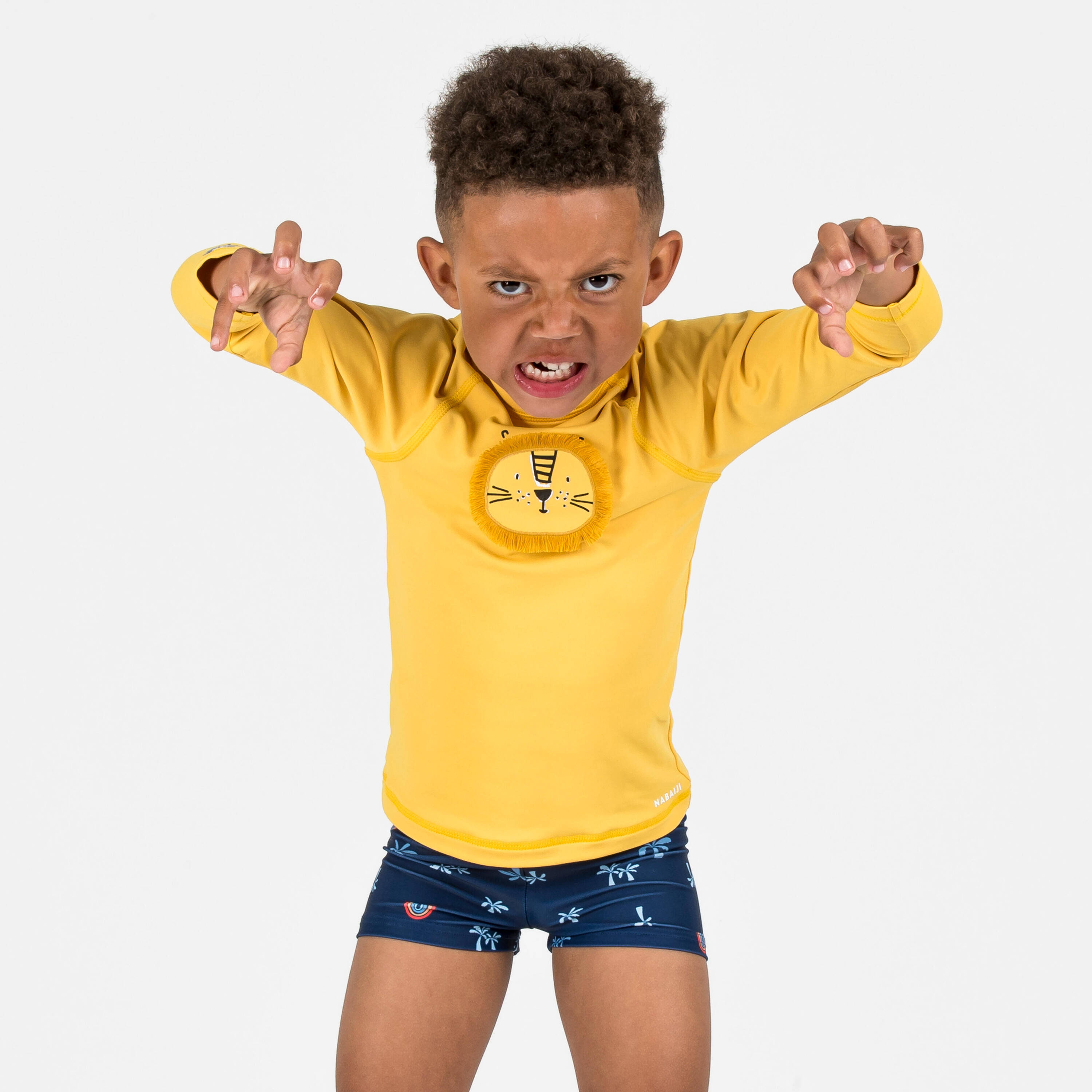 Baby Long Sleeve UV Swim T-Shirt Sun-Protective & Quick-Dry Lion Yellow -  5
