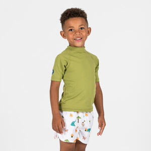 Camiseta protección solar manga corta Bebés/niños Caqui