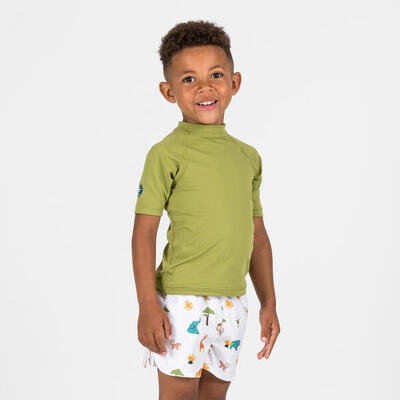 Uv-werend shirt met korte mouwen voor peuters/kleuters kaki