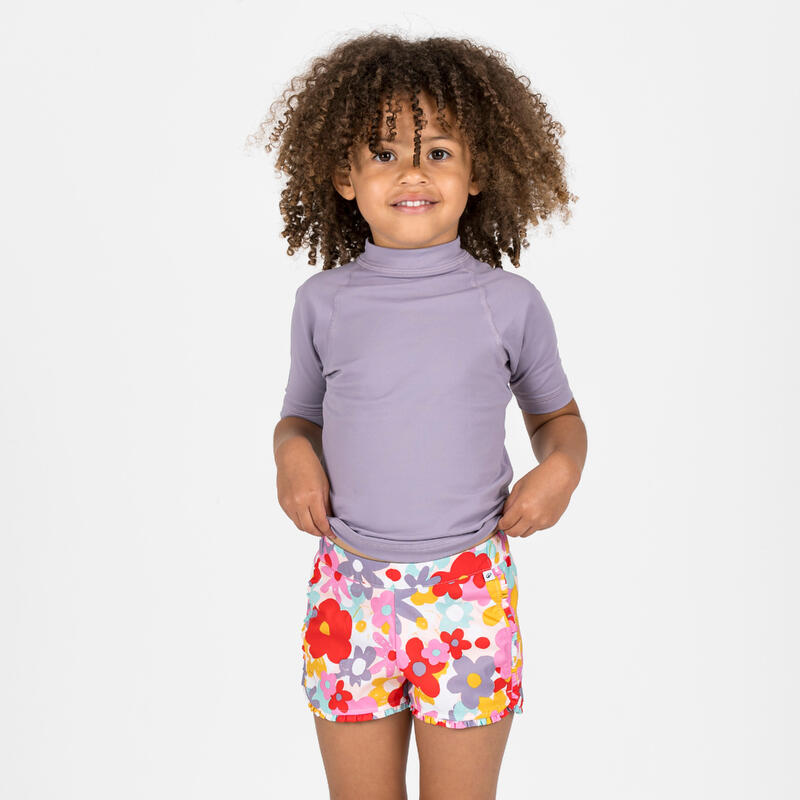 Short de bain Bébé / Enfant - rouge imprimés fleurs