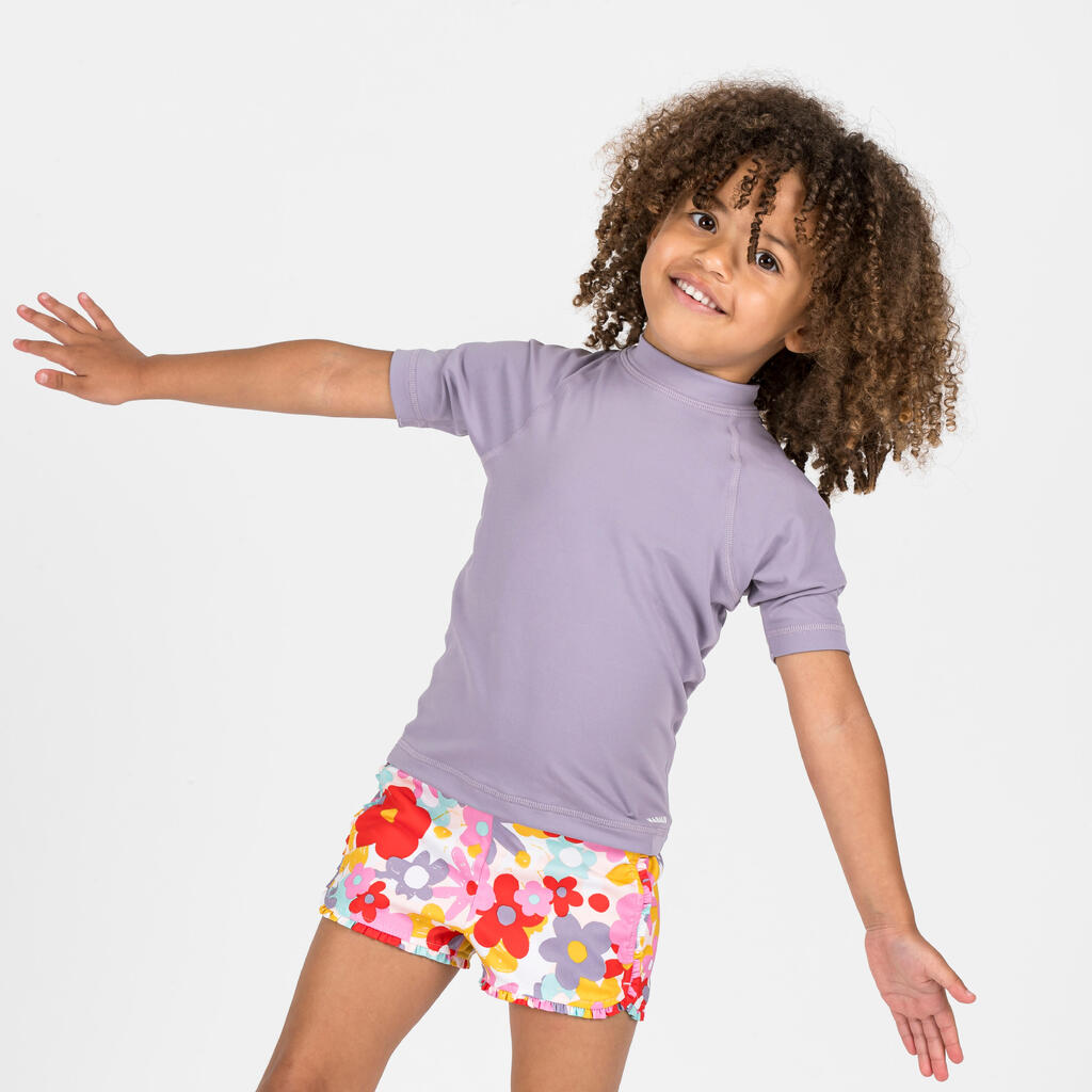 Short de bain Bébé / Enfant - rouge imprimés fleurs