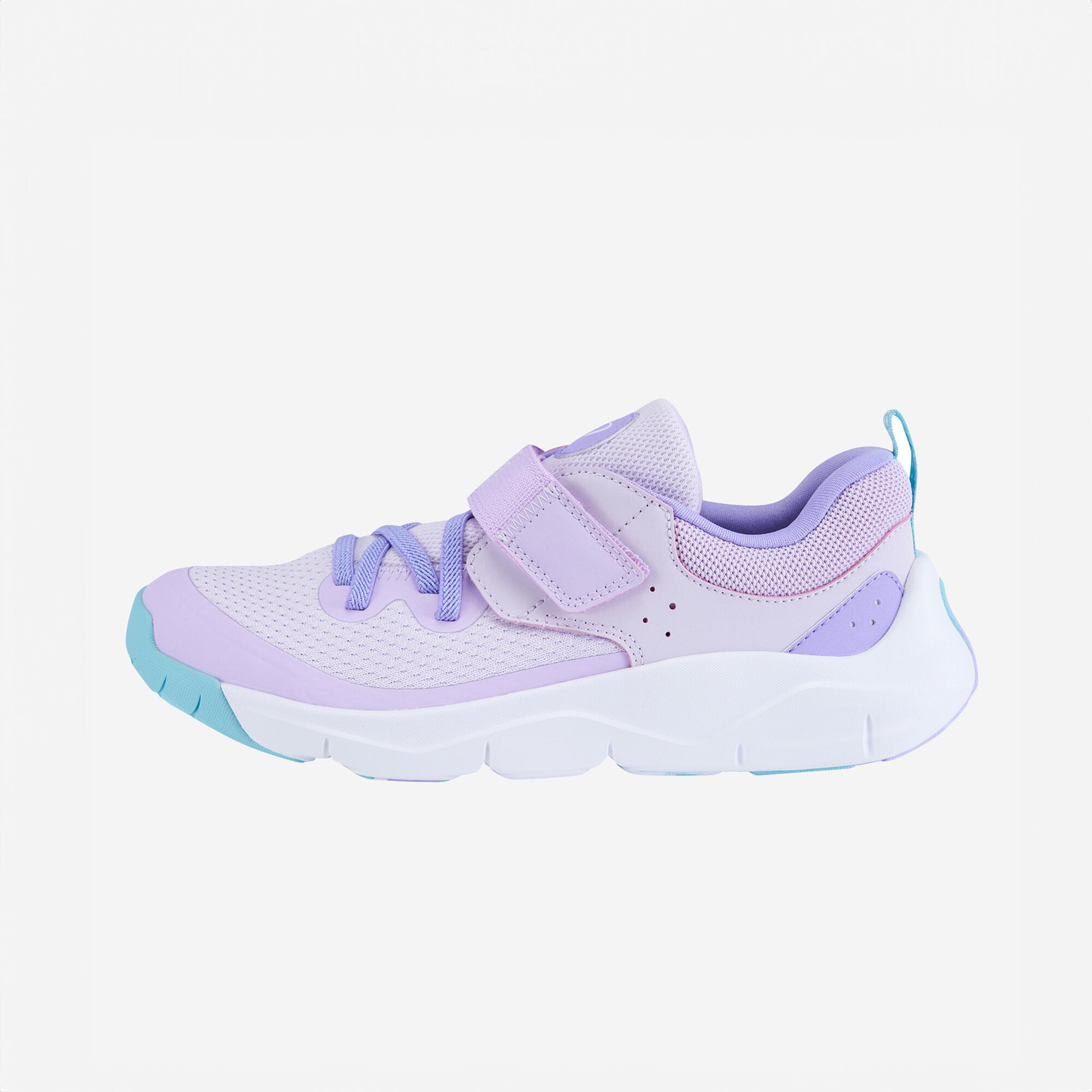 Kids' Lightweight Rip-Tab and Elasticated Laces Shoes Playful Fast - Purple