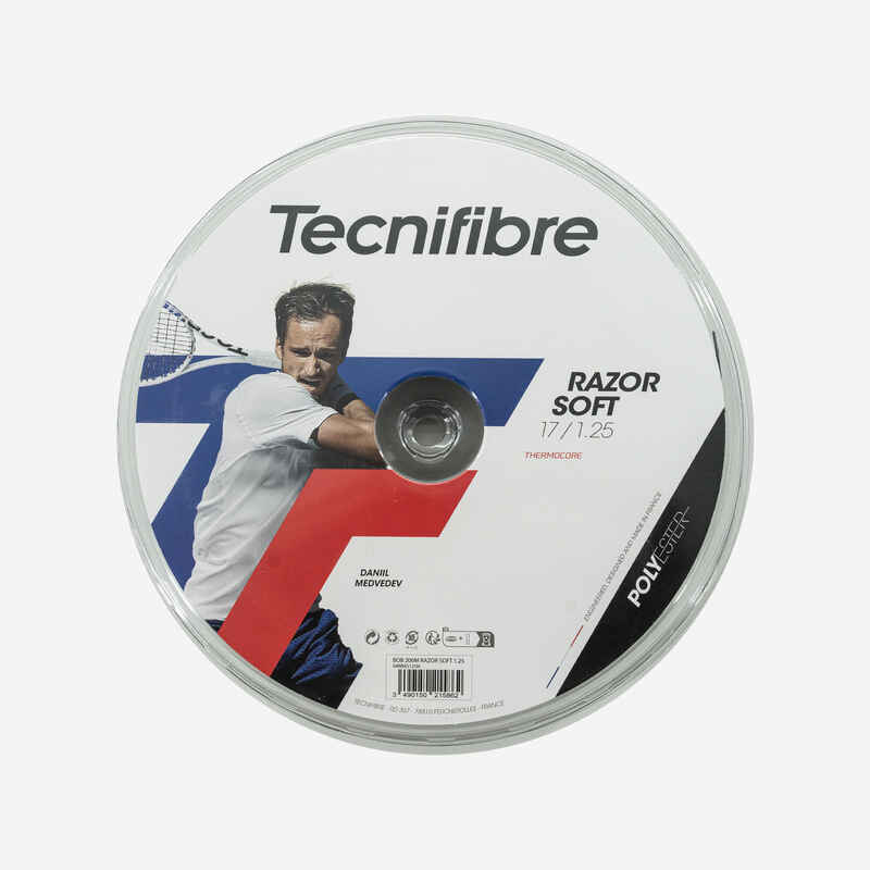 A Spool Razor Tennis String Spool Tecnifibre Raxor Soft 1.25 mm 200 m - Black - Decathlon