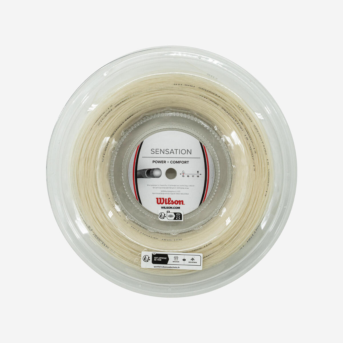 Cordage de tennis multifilaments sensation 1,35mm blanc 200m