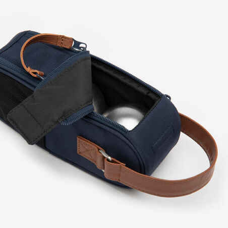 Semi-Rigid Bag for 3 Petanque Boules - Blue