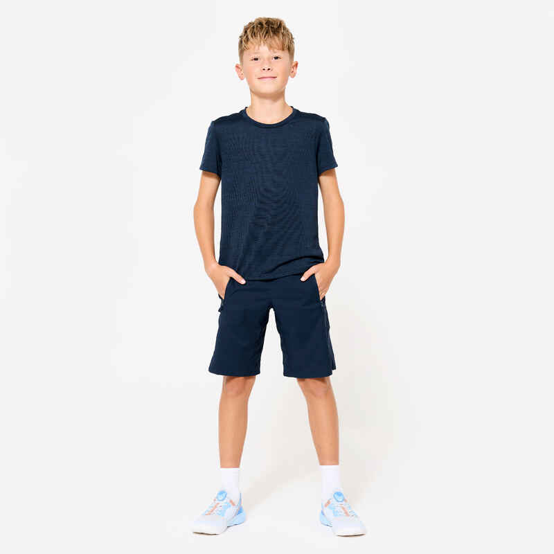 Kids' Synthetic Breathable T-Shirt S500 - Navy