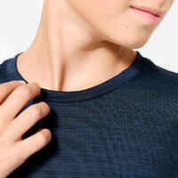 Kids' Synthetic Breathable T-Shirt S500 - Navy