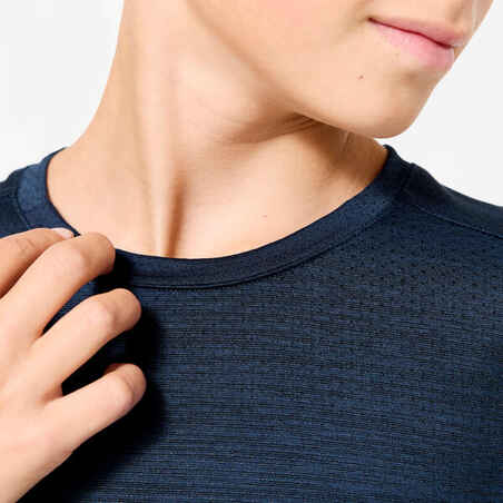 Kids' Synthetic Breathable T-Shirt S500 - Navy