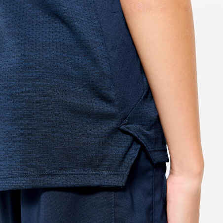 Kids' Synthetic Breathable T-Shirt S500 - Navy