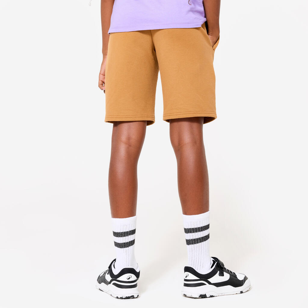 Short multisport coton enfant mixte, marron