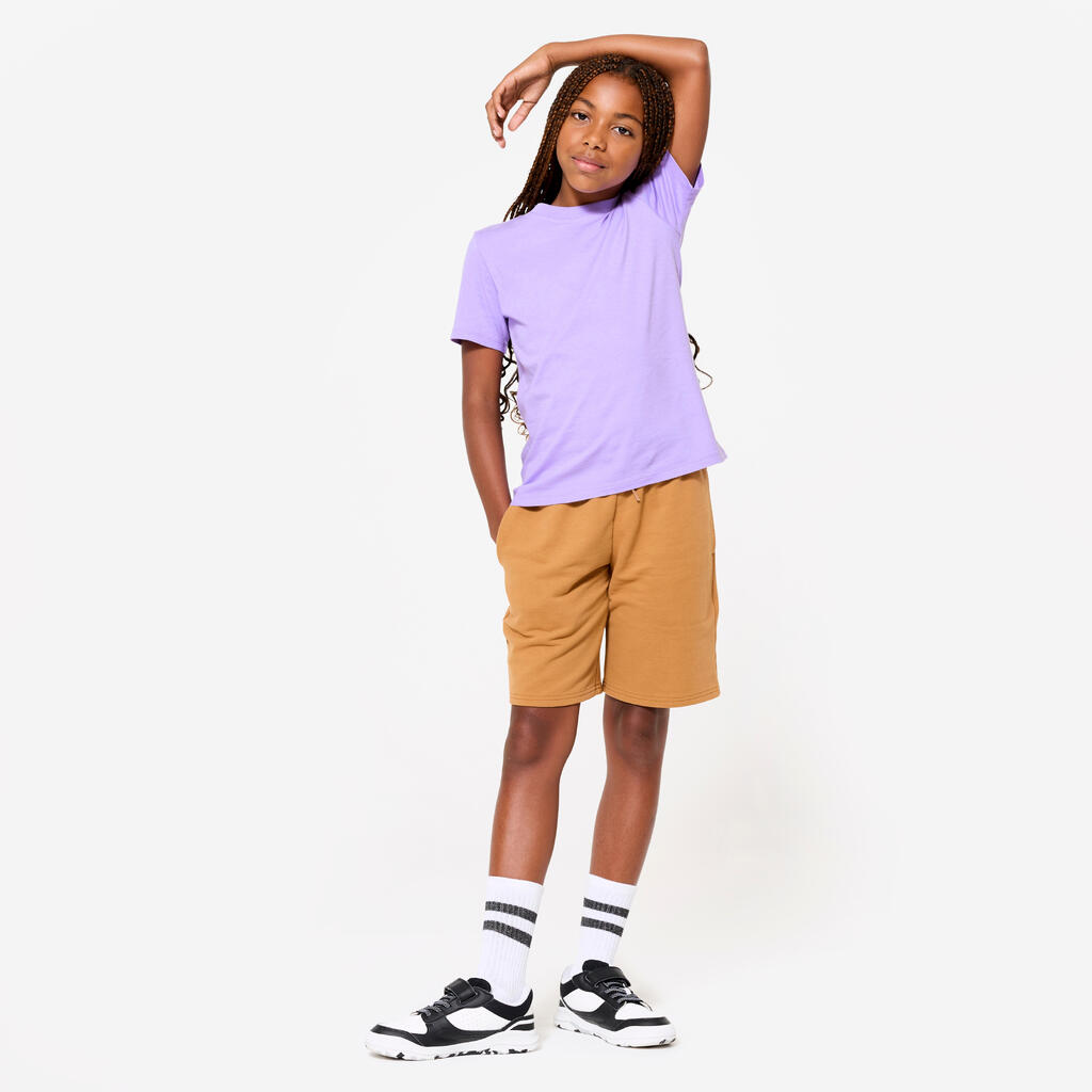 Short multisport coton enfant mixte, marron