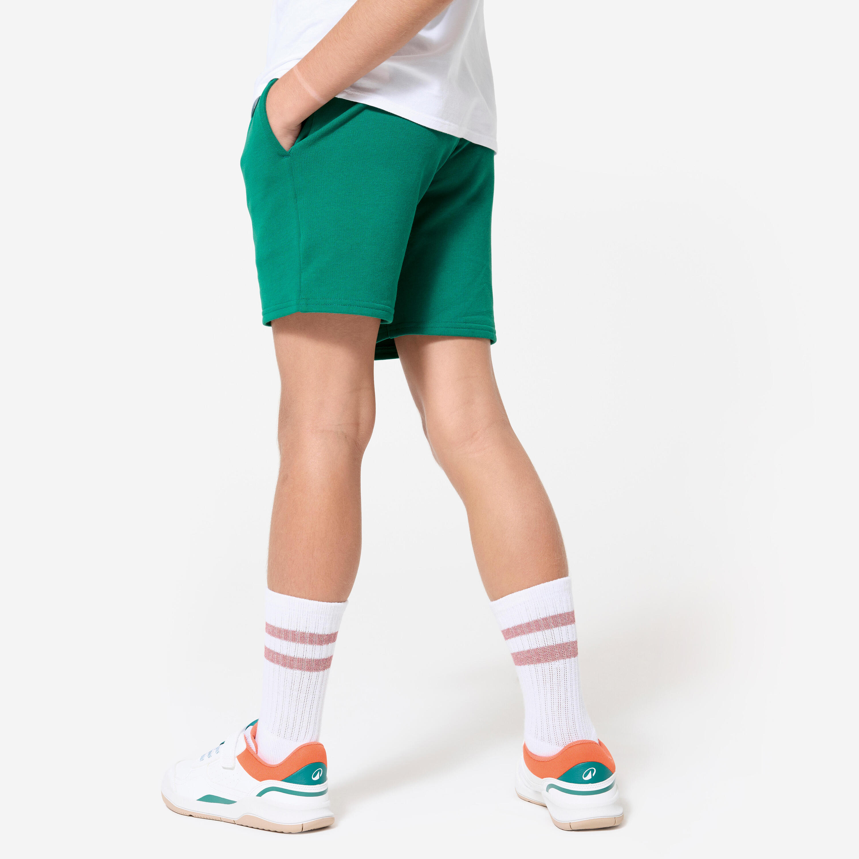 Pantaloncini bambino ginnastica regular fit cotone verdi 4/7