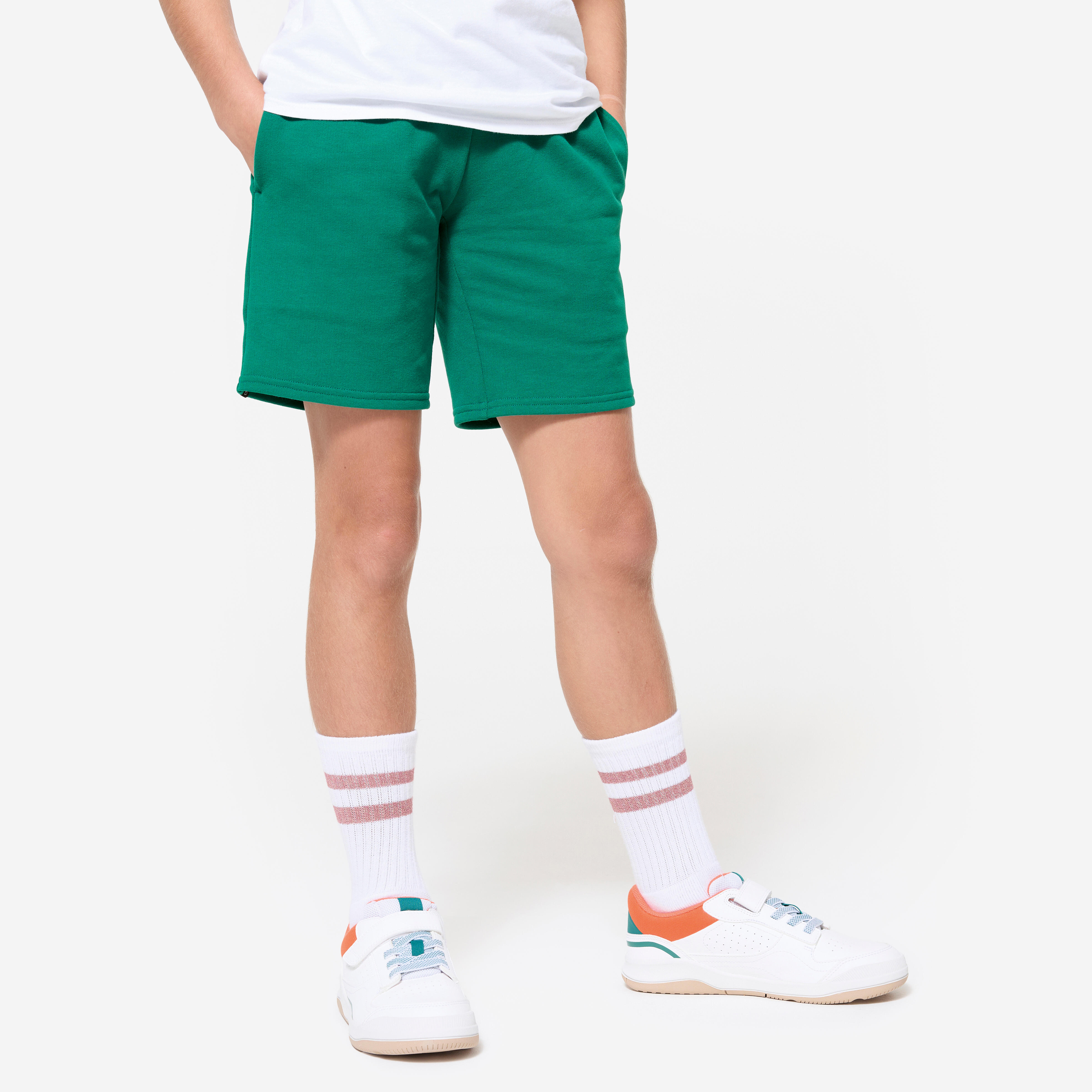 domyos Multisport Kid's Cotton Shorts 500 - Alpine Green-picture-16