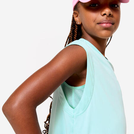 Футболка спортивна для дівчат 2-в-1 світло-блакитна