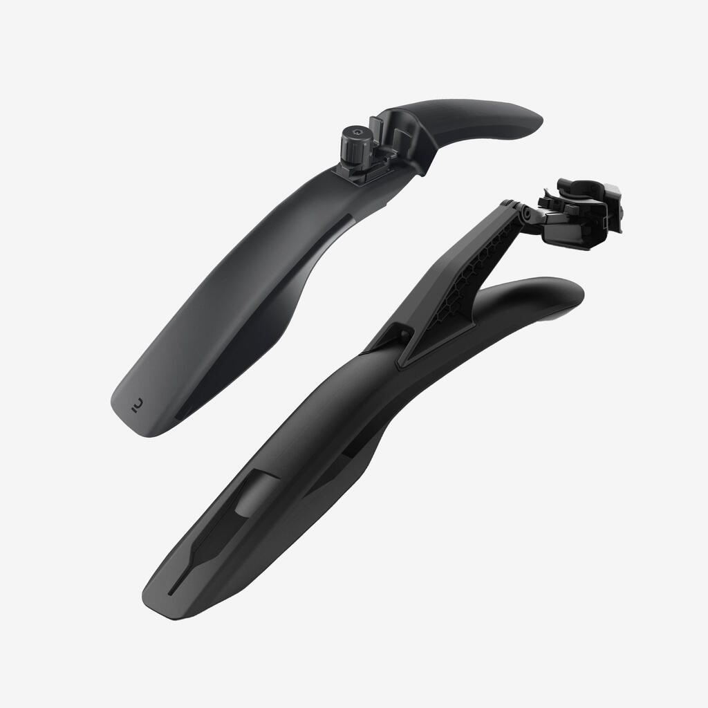 ENSEMBLE KIT GARDE-BOUE VÉLO VTT AVANT-ARRIÈRE RIGIDE V3 NOIR 26