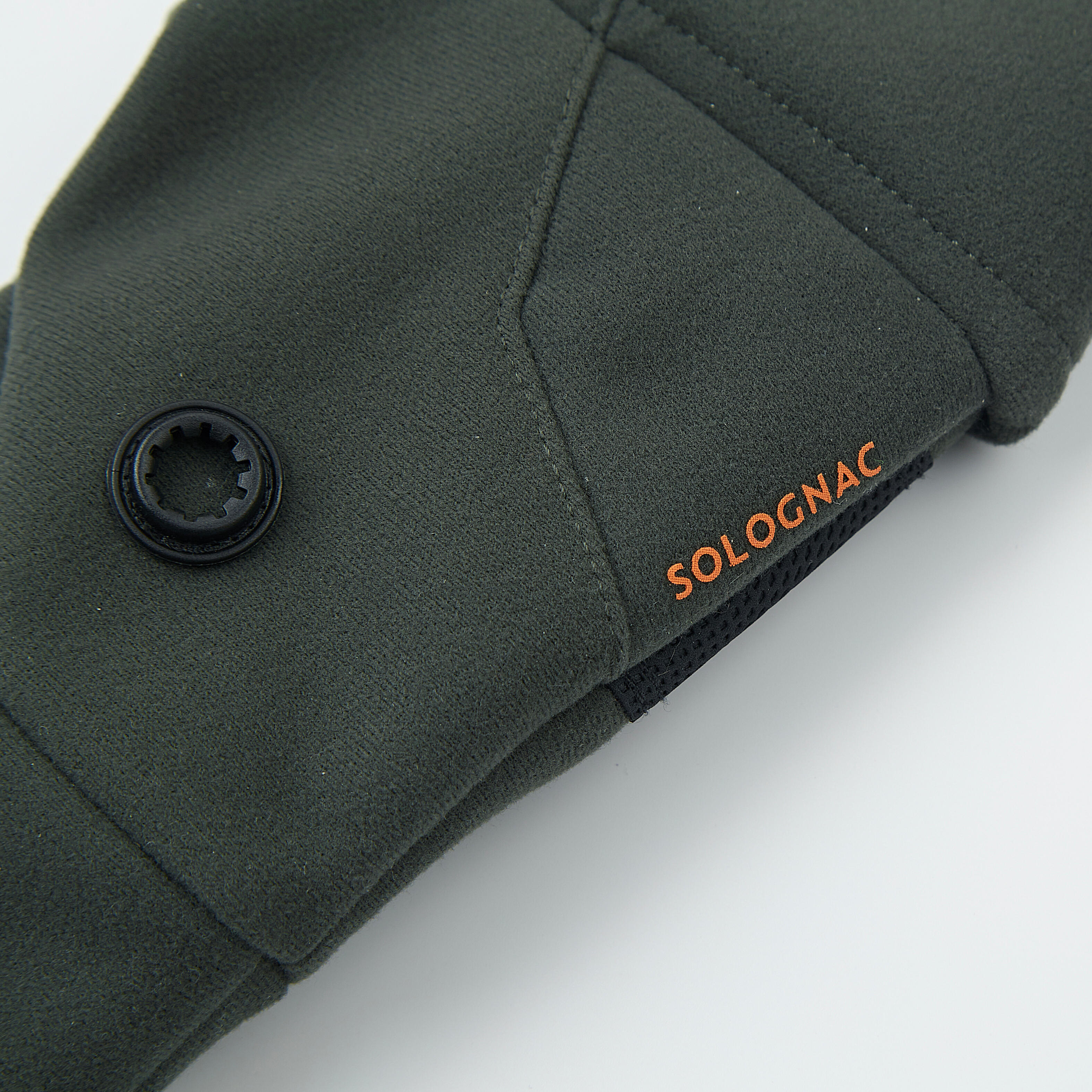 SOLOGNAC Bezprstové hrejivé softshellové rukavice 500 zelené 2XL-3XL · záber 7