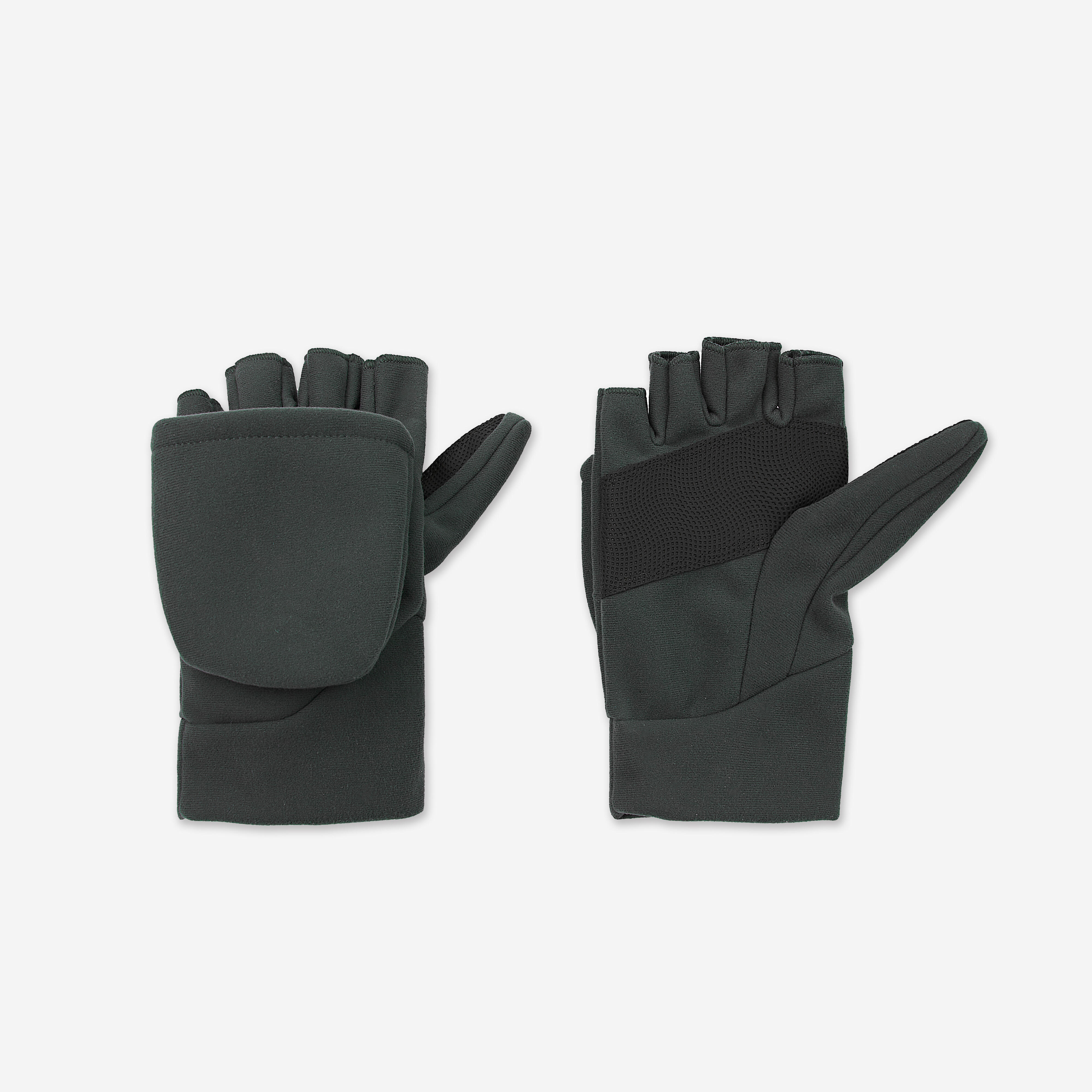 SOLOGNAC Bezprstové hrejivé softshellové rukavice 500 zelené 2XL-3XL · záber 3