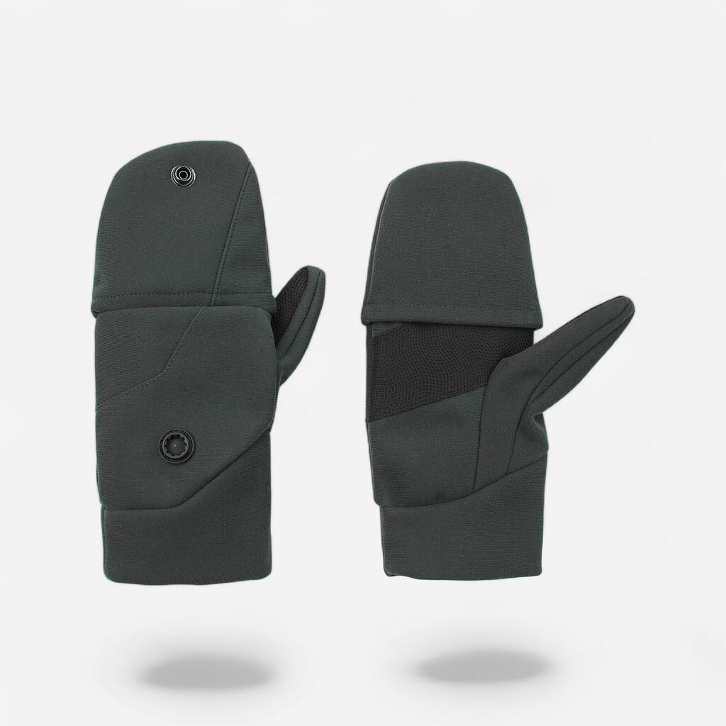 Zelene tople softshell rokavice 500